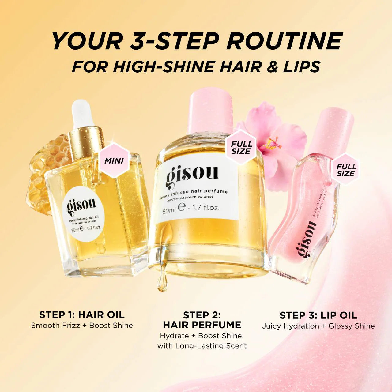 GISOU Honey gloss hydration trio set